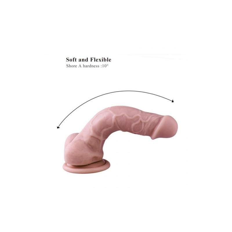 Premium Silicone Dildo,Realistic Penis With Suction Cup (Large)