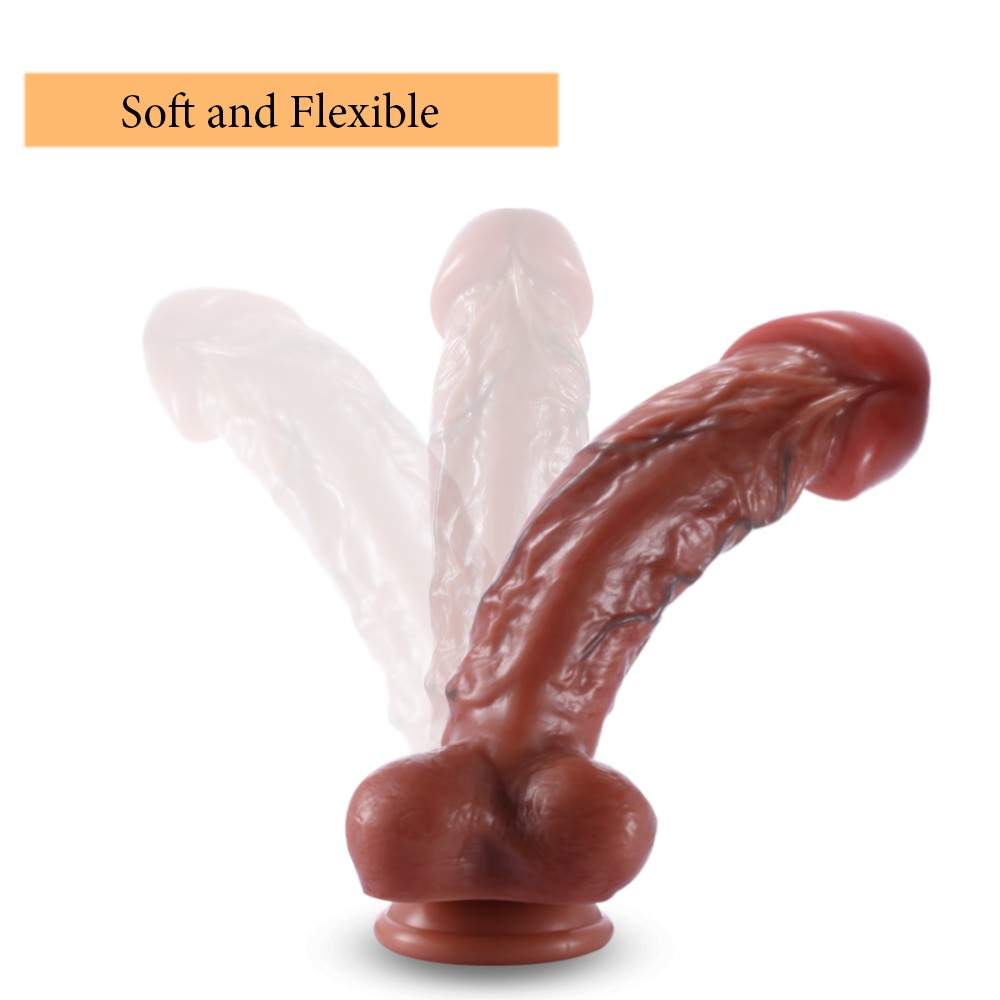 8.3 inch(21cm) Realistic Veiny Dildo, Blood Vessel Painting, with Double-layer Silicone Suction Cup Type Penis