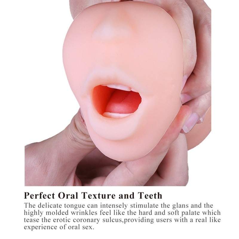 Sinloli Oral Sex Masturbation Cup, Super Thick Soft & Realistic Textured Oral Sex Toy