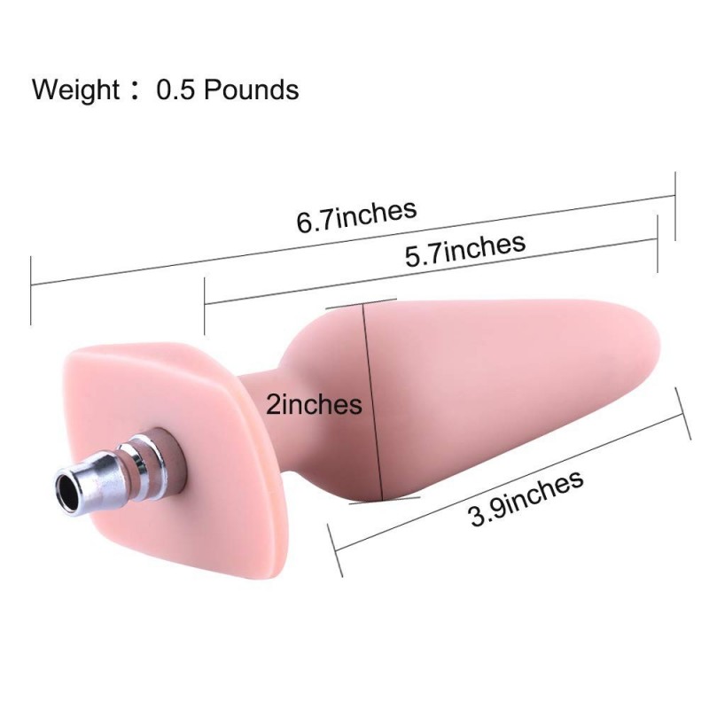 5.7" Silicone Anal Plug For Hismith Sex Machine With Quick Air Connector