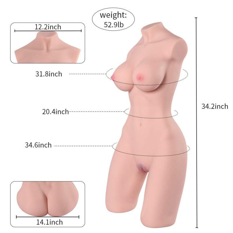  Male Masturbator Sex Doll for Men - 52.9lb Realistic Female  Torso, Boobs, Vagina, Anal 3 in 1, Life-Sized Love Doll with Built-in  Spine, Anus, Pussy, Ass, Adult Toy for Masturbation 