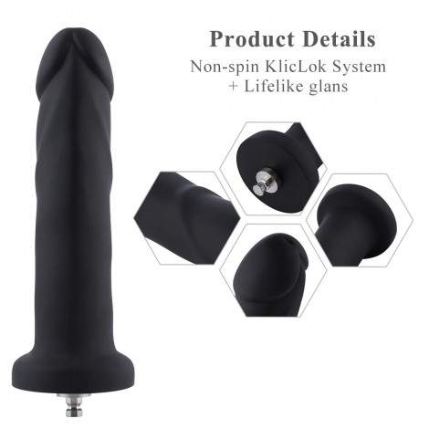 Hismith 6.7" Smooth Silicone Anal Dildo For Hismith Sex Machine - KlickLok Connector