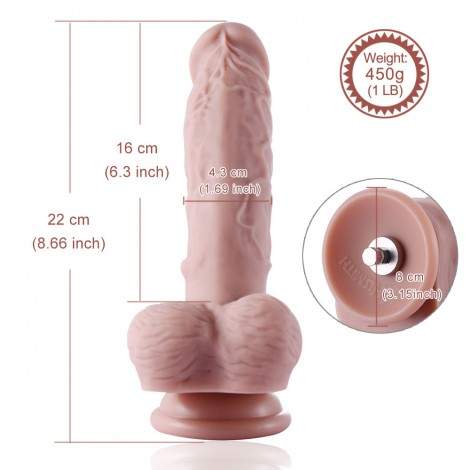 Hismith 8.6“ FDA Silicone Realistic Dildo For Hismith Premium Sex Machine (Medium)