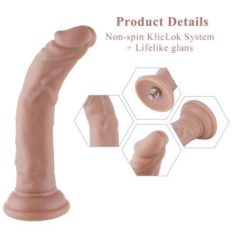 Hismith Slight Curved Silicone Dildo for Hismith Sex Machine with KlicLok System