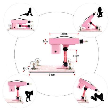 Hismith Adjustable Speed Automatic Sex Machine With Quality Dildo Accessories - Pink