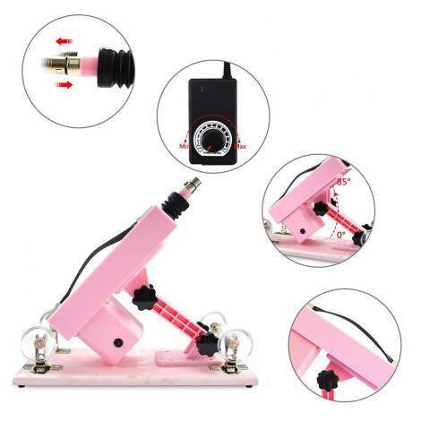 Hismith Adjustable Speed Automatic Sex Machine With Quality Dildo Accessories - Pink