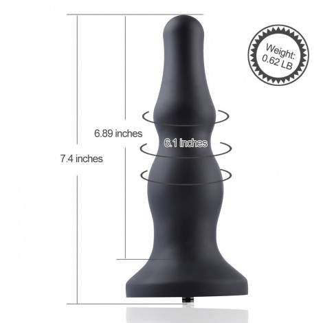 Hismith 7.4" Dual-Ripple Silicone Anal Plug With KlicLok System For Hismith Premium Sex Machine