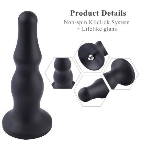 Hismith 7.4" Dual-Ripple Silicone Anal Plug With KlicLok System For Hismith Premium Sex Machine