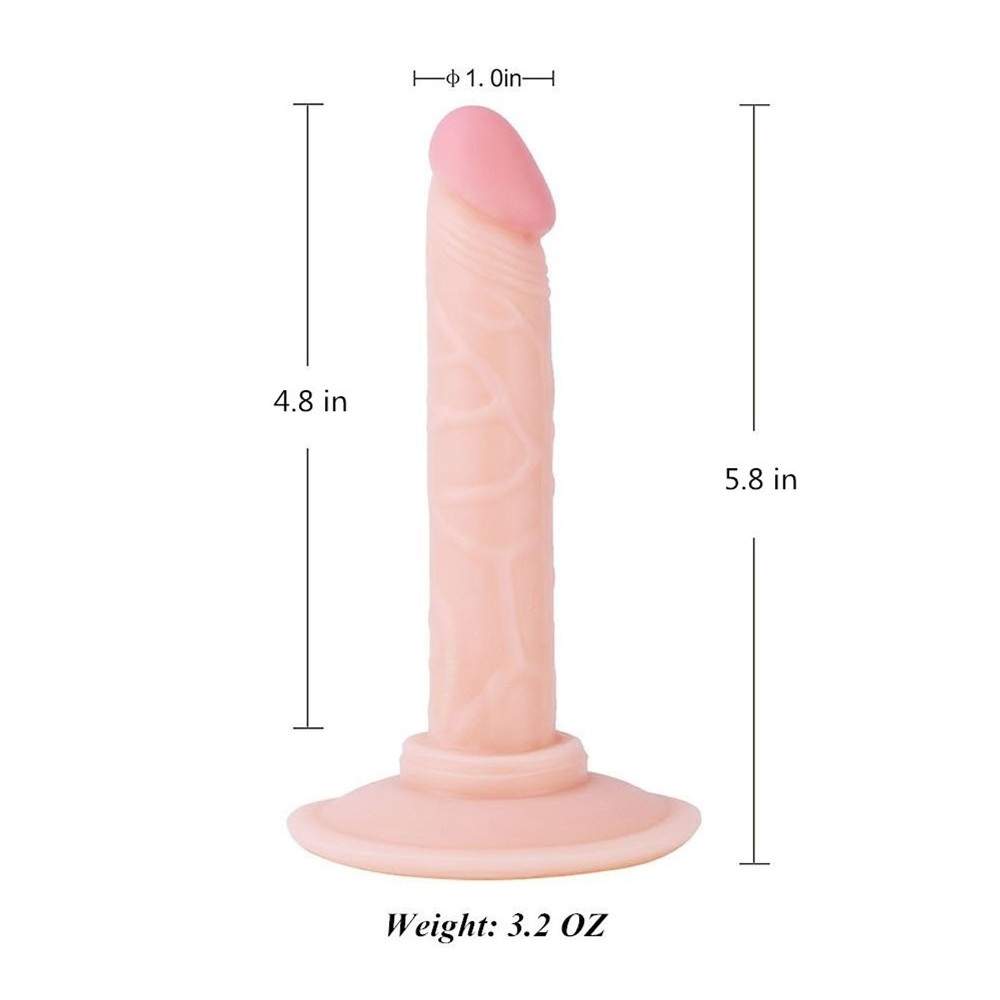 Slim Beginner Dildo with Storage Bag,SINLOLI Small Dildo with Suction Cup is Perfect for First-Time Users