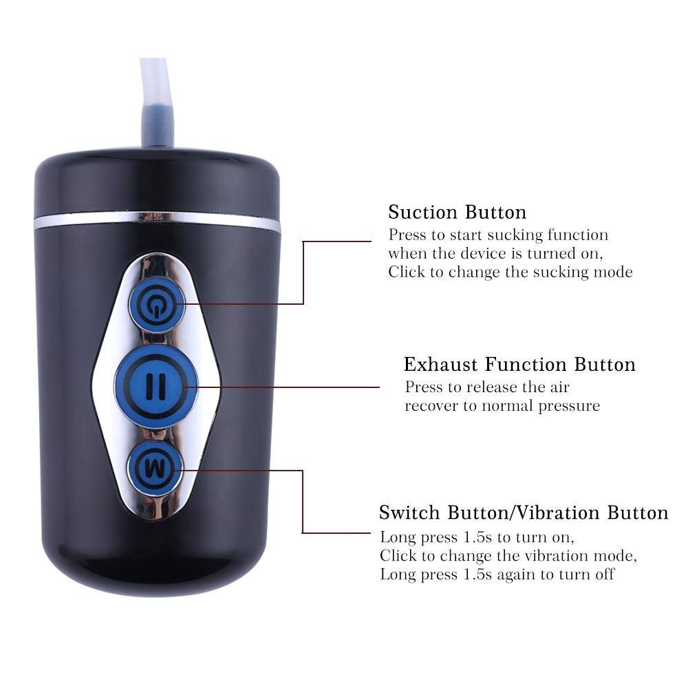 10 Frequency Vibrating Modes and 5 Sucking Modes USB Charging Device for Male Masturbator and Pussy Ass Sex Toy